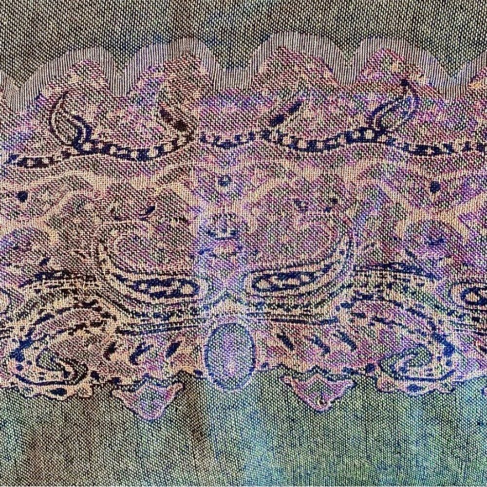 🌟 Paisley Patterned Pashmina Style Scarf with Fringe - Picture 7 of 7